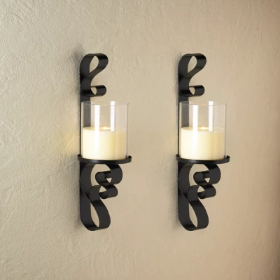 Ornate Candle Sconce Duo