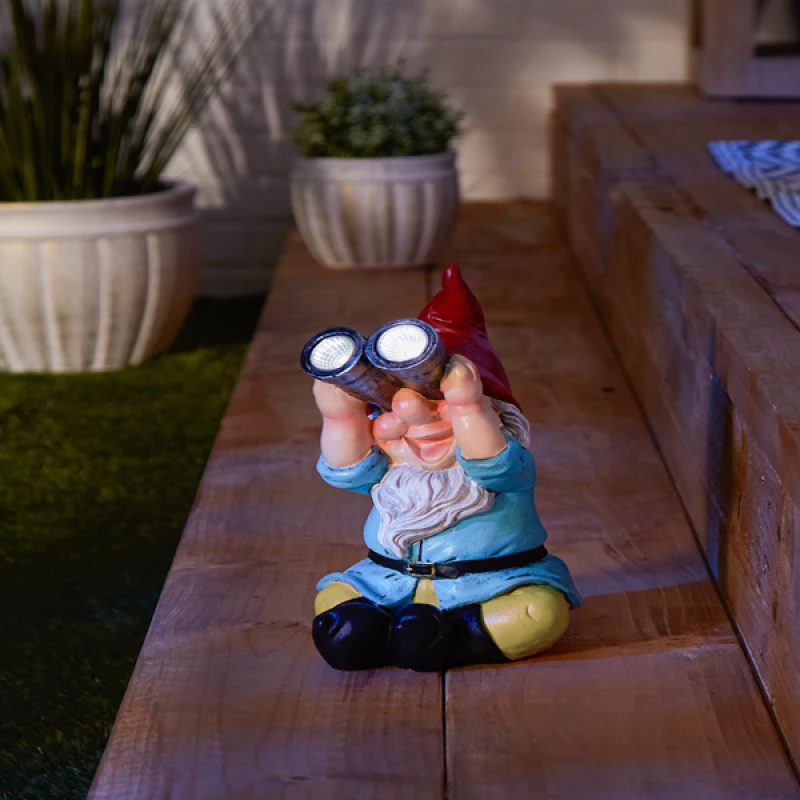 Binoculars Solar Gnome Figurine