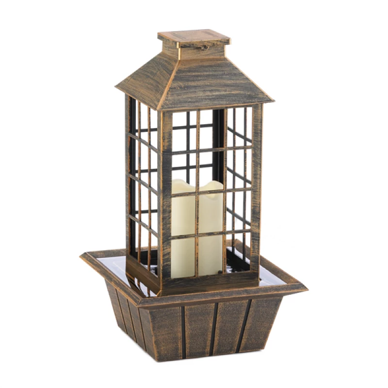 Bronzed Lantern Tabletop Fountain (INCL. PUMP)