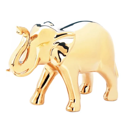 Large Golden Elephant Figure