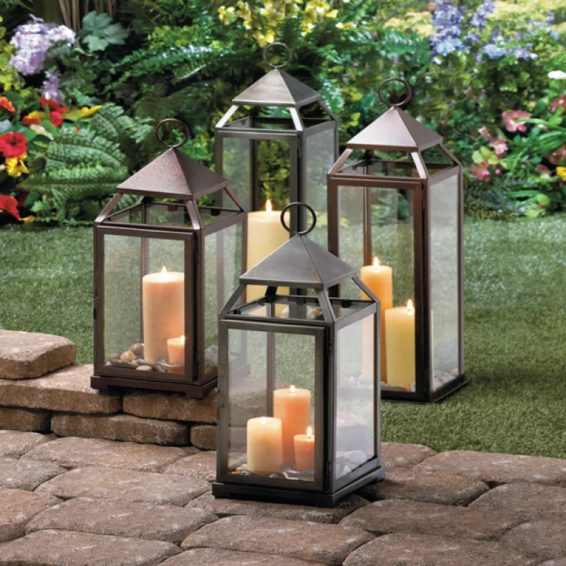 Large Rustic Silver Contemporary Lantern