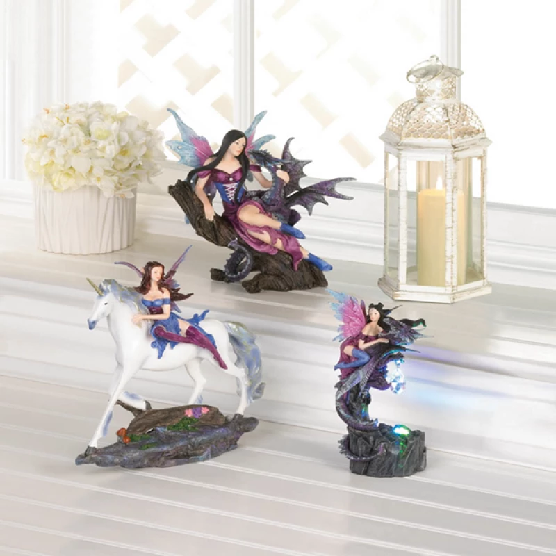 Light Up Fairy and Dragon Figurine
