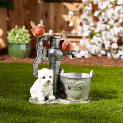 Little Pup and Water Pump Solar Light