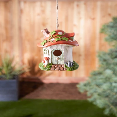 Mushroom Cottage Birdhouse