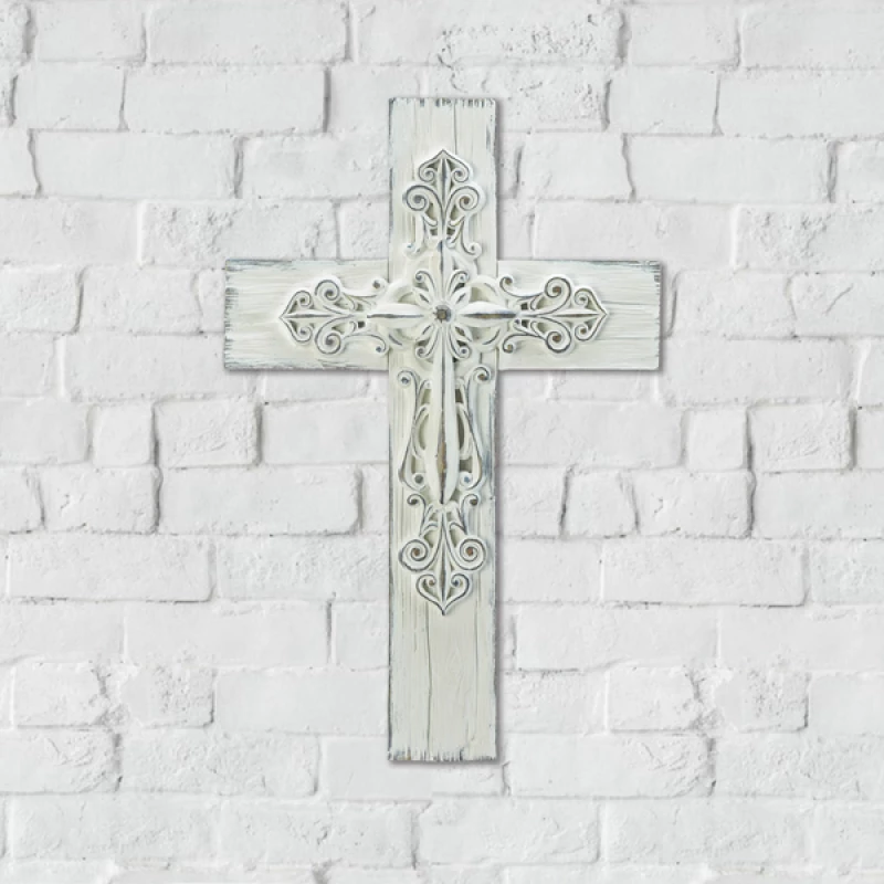 Ornate Whitewashed Cross