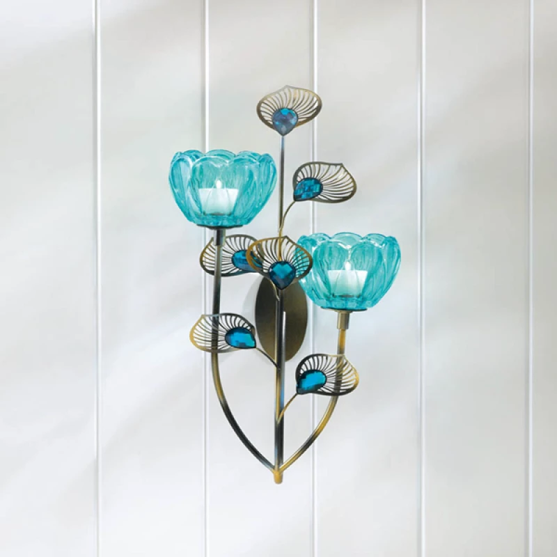 Peacock Blossom Duo-Cup Sconce