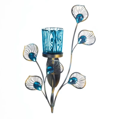 Peacock-Inspired Single Sconce