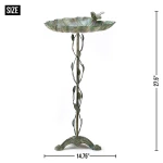 Verdigris Leaf Bird Bath