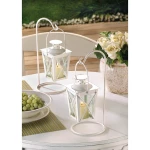 White Railroad Candle Lantern