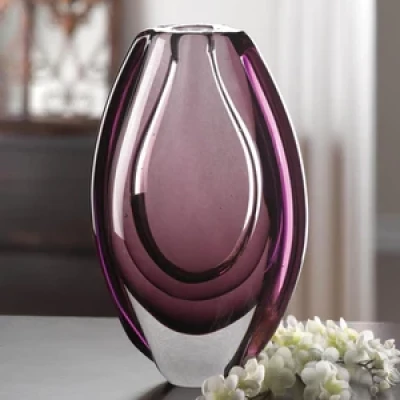 Wild Orchid Art Glass Vase